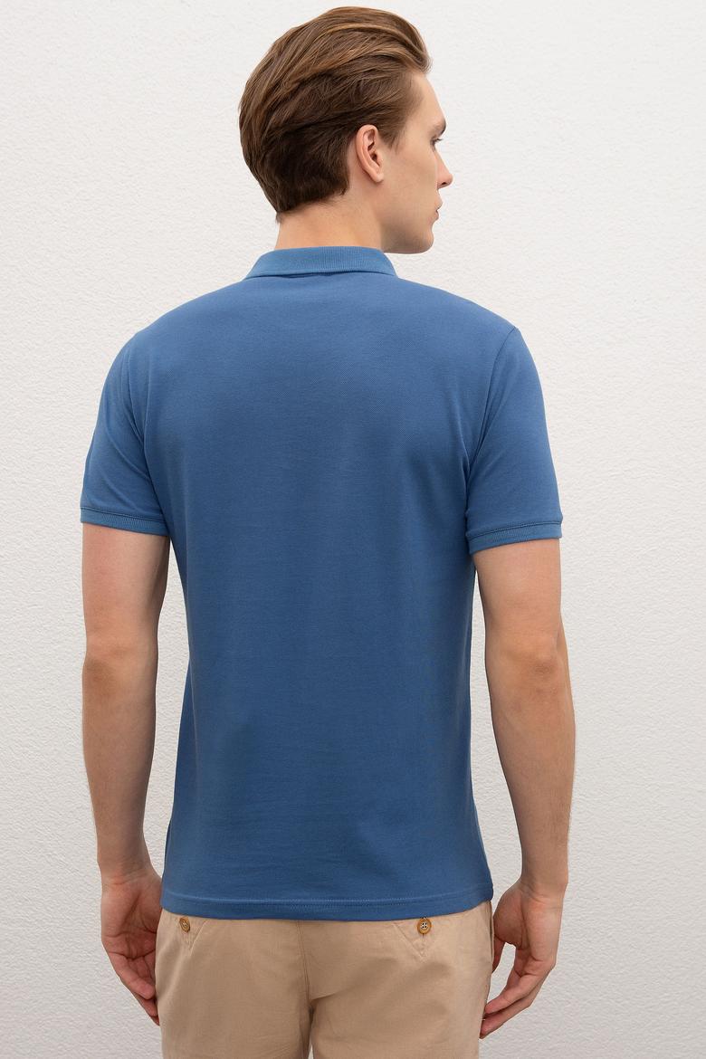 Erkek Açık Lacivert Basic Polo Yaka Tişört - 50217612272