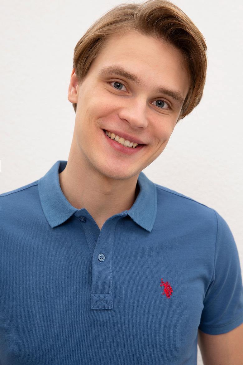 Erkek Açık Lacivert Basic Polo Yaka Tişört - 50217612272