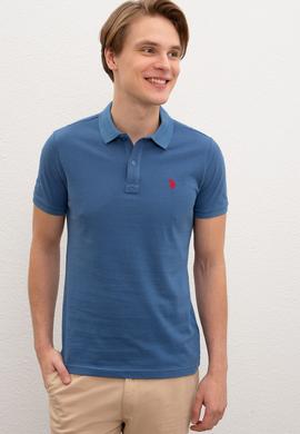 Erkek Açık Lacivert Basic Polo Yaka Tişört - 50217612272