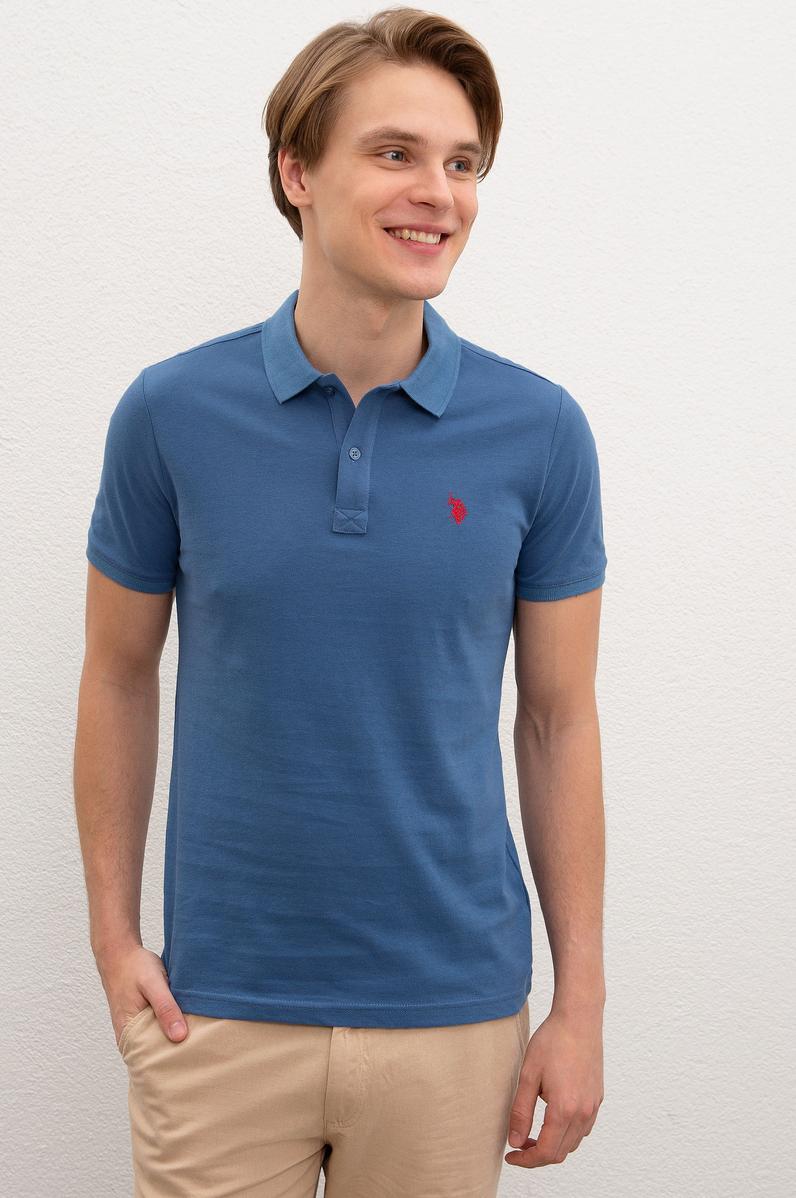 Erkek Açık Lacivert Basic Polo Yaka Tişört