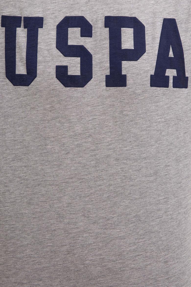 Erkek Gri Melanj Basic Bisiklet Yaka Tişört - 50216452037