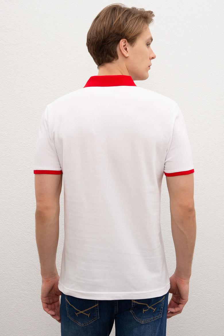 Erkek Beyaz Polo Yaka Tişört - 50217786011