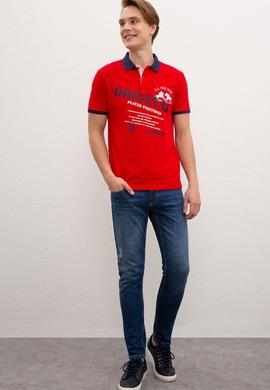 Erkek Kırmızı Polo Yaka Tişört - 50217786042