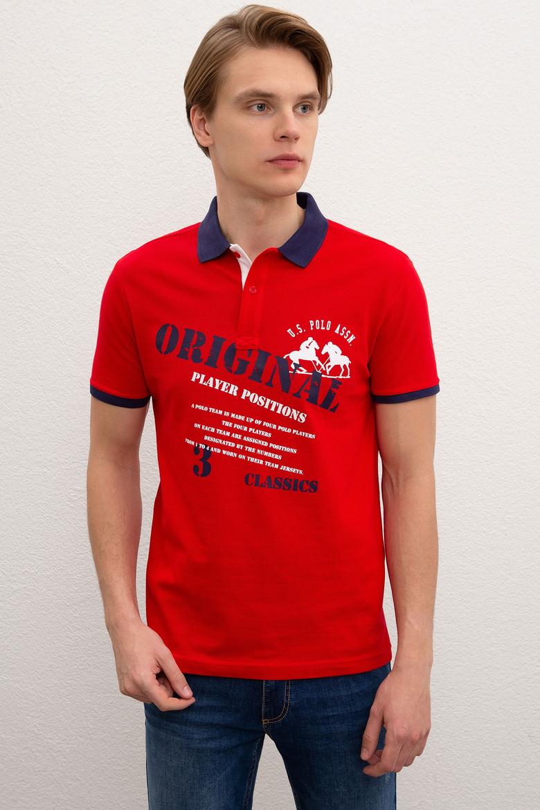 Erkek Kırmızı Polo Yaka Tişört