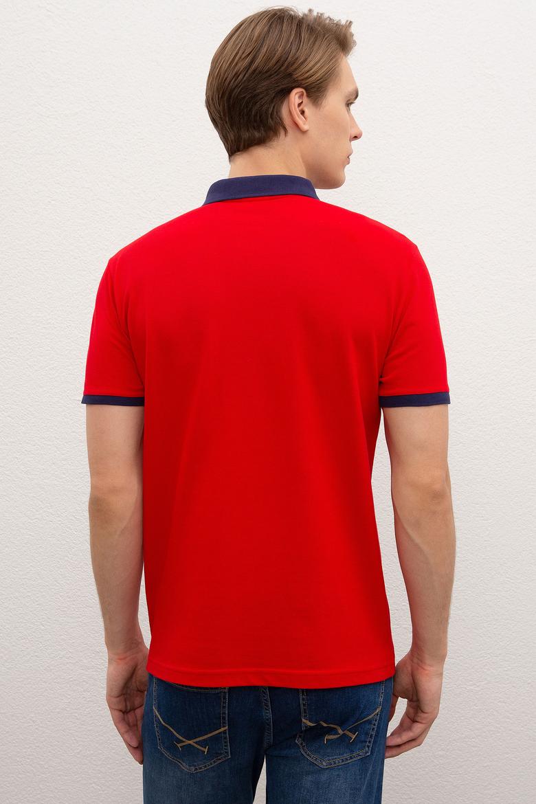 Erkek Kırmızı Polo Yaka Tişört - 50217786042