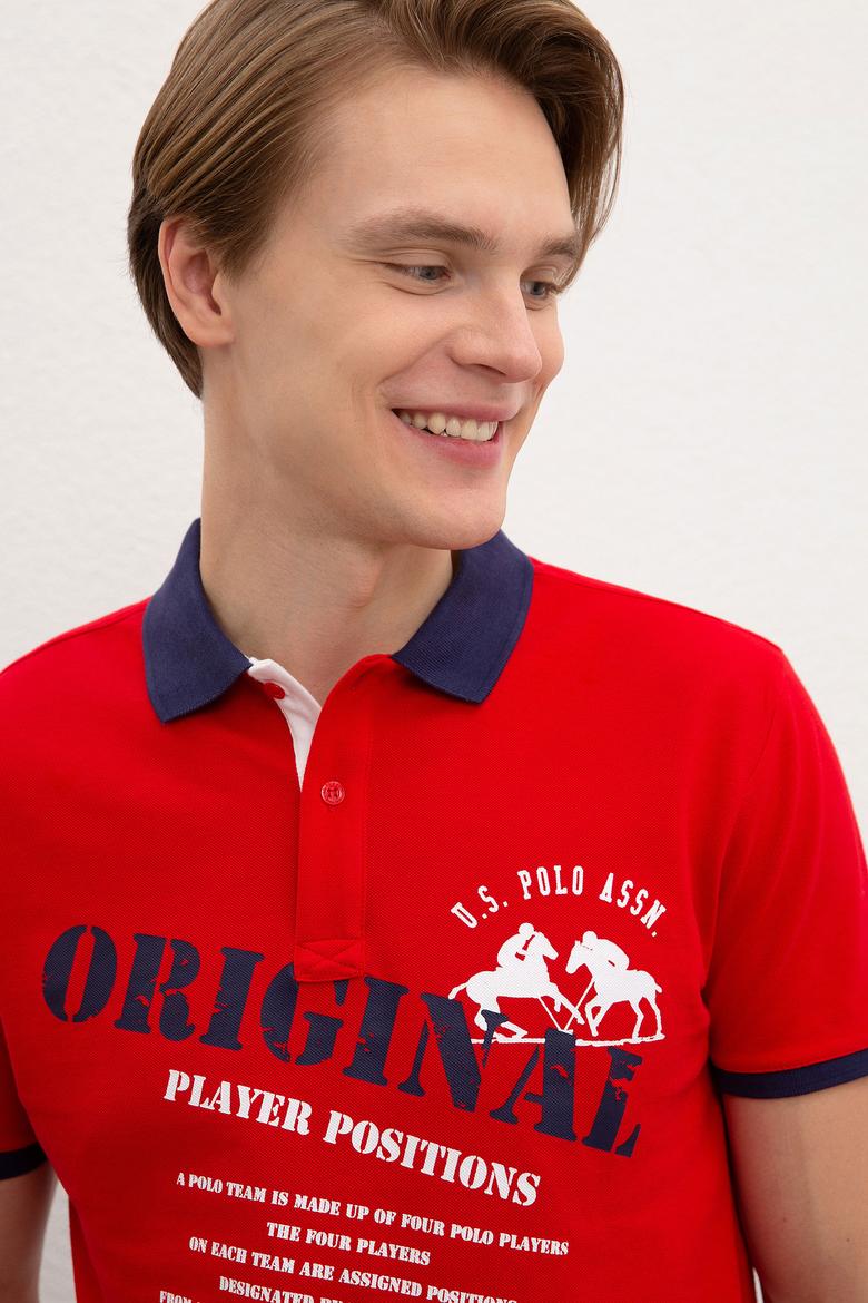 Erkek Kırmızı Polo Yaka Tişört - 50217786042