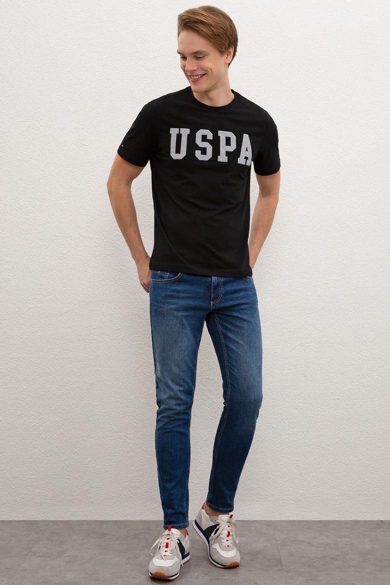 Erkek Siyah Bisiklet Yaka T-Shirt Basic - 50216452028