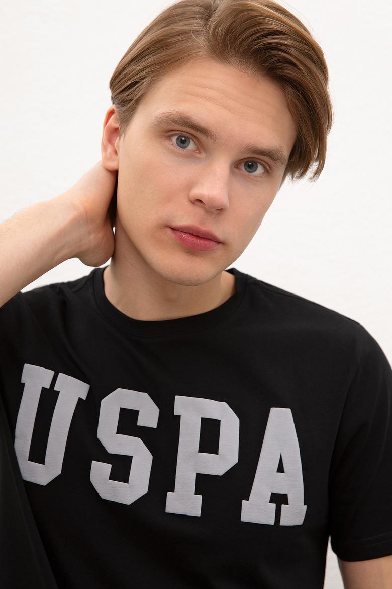 Erkek Siyah Bisiklet Yaka T-Shirt Basic - 50216452028