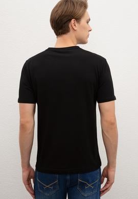 Erkek Siyah Bisiklet Yaka T-Shirt Basic - 50216452028