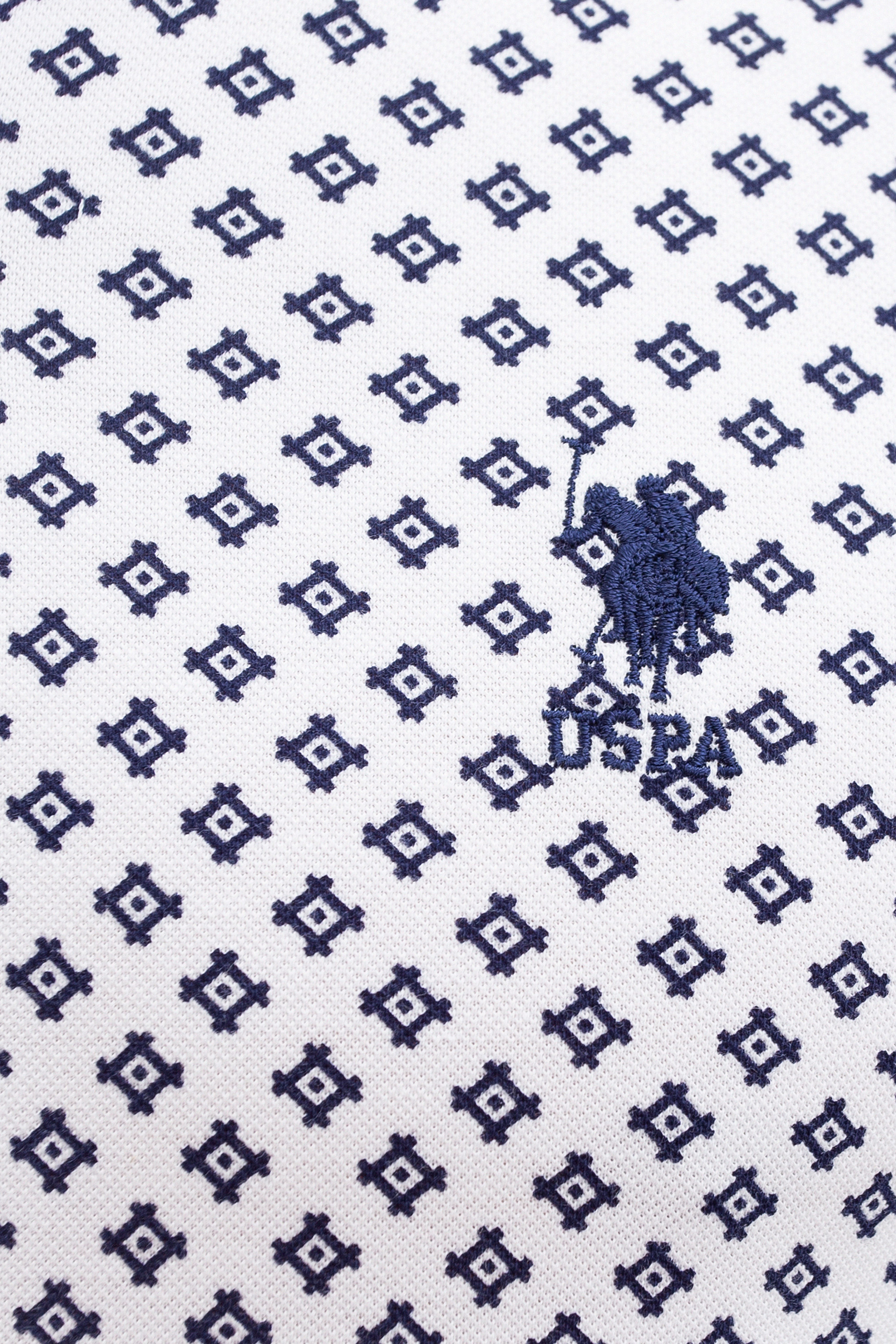 Erkek Beyaz Polo Yaka T-Shirt - Image 5
