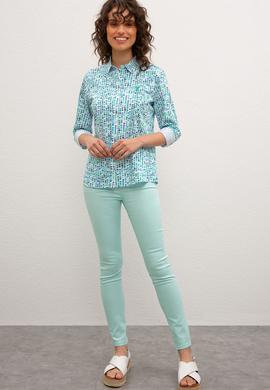 Kadın Yeşil Gömlek Uzunkol - 50218691007