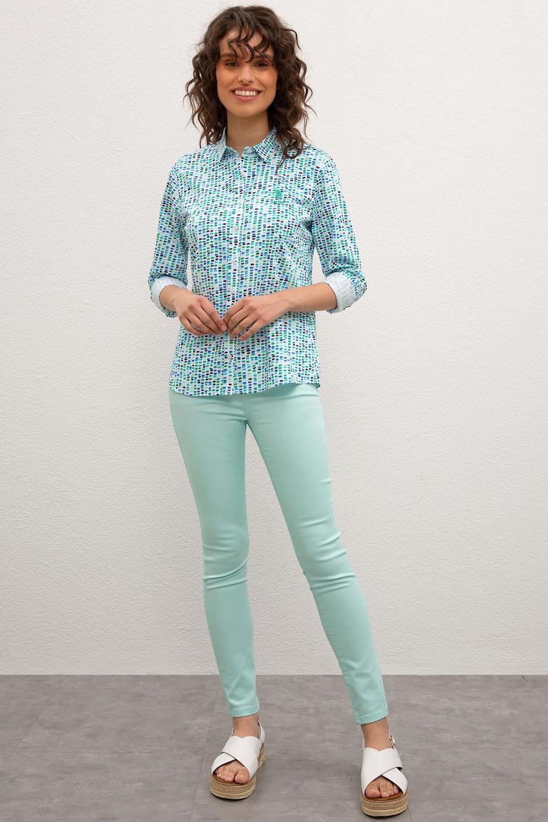 Kadın Yeşil Gömlek Uzunkol - 50218691007