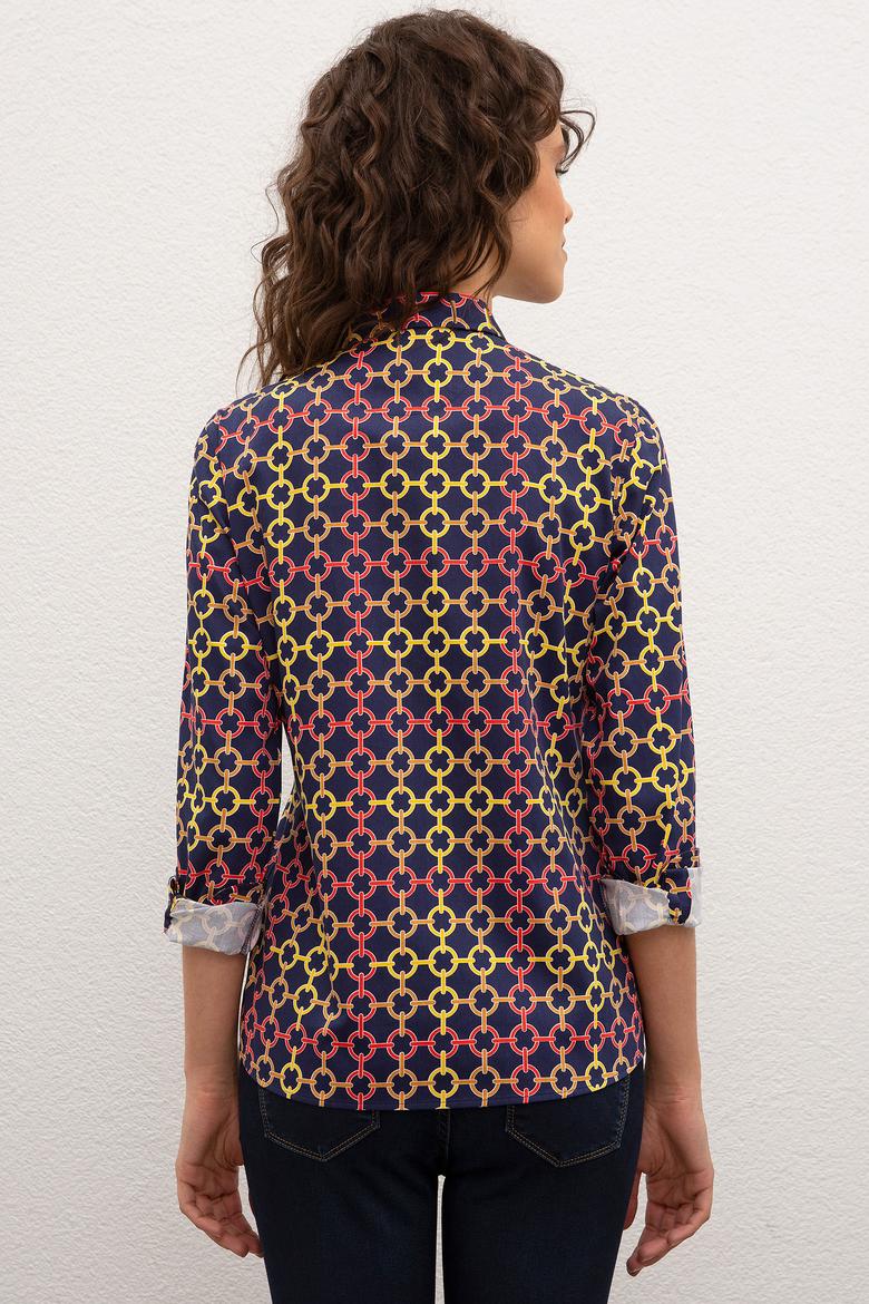 Kadın Lacivert Gömlek Uzunkol - 50218692007