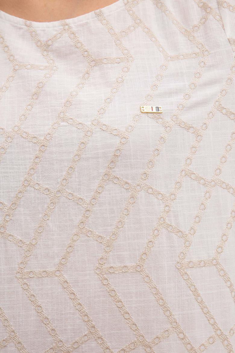 Kadın Beyaz Gömlek Kısakol - 50218708031