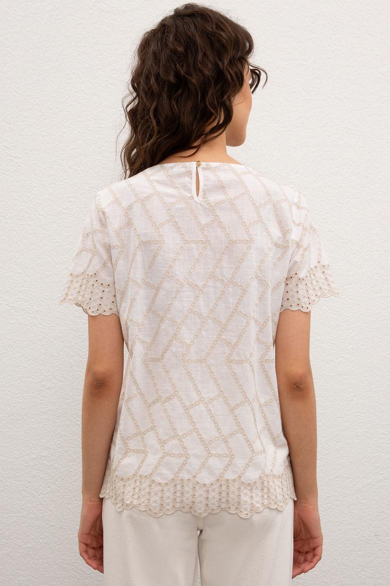 Kadın Beyaz Gömlek Kısakol - 50218708031