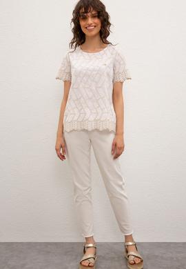 Kadın Beyaz Gömlek Kısakol - 50218708031