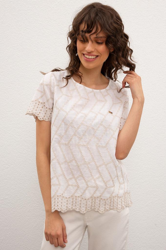 Kadın Beyaz Gömlek Kısakol