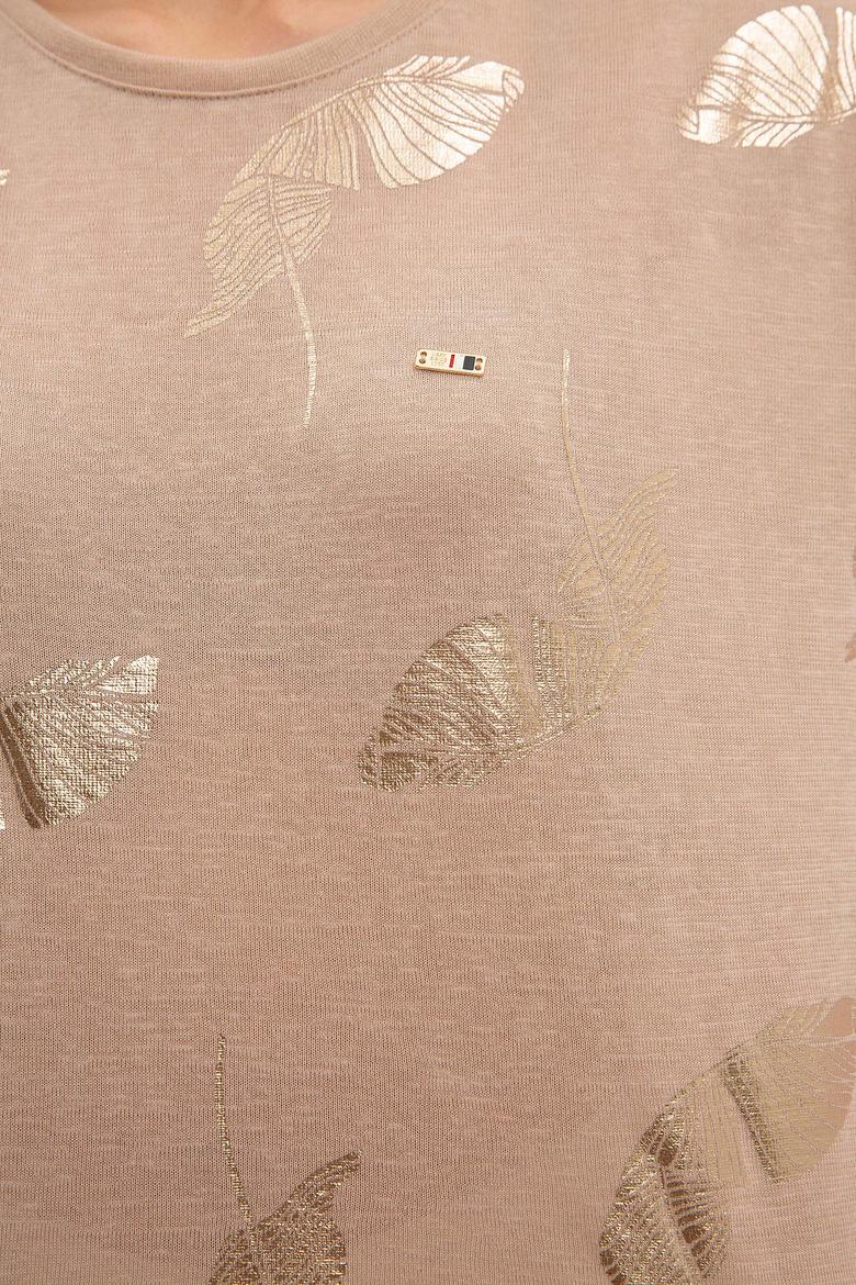 Kadın Multicolor Bisiklet Yaka T-Shirt - 50218074013