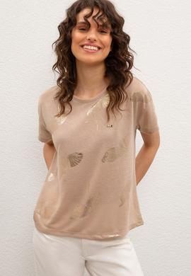 Kadın Multicolor Bisiklet Yaka T-Shirt - 50218074013