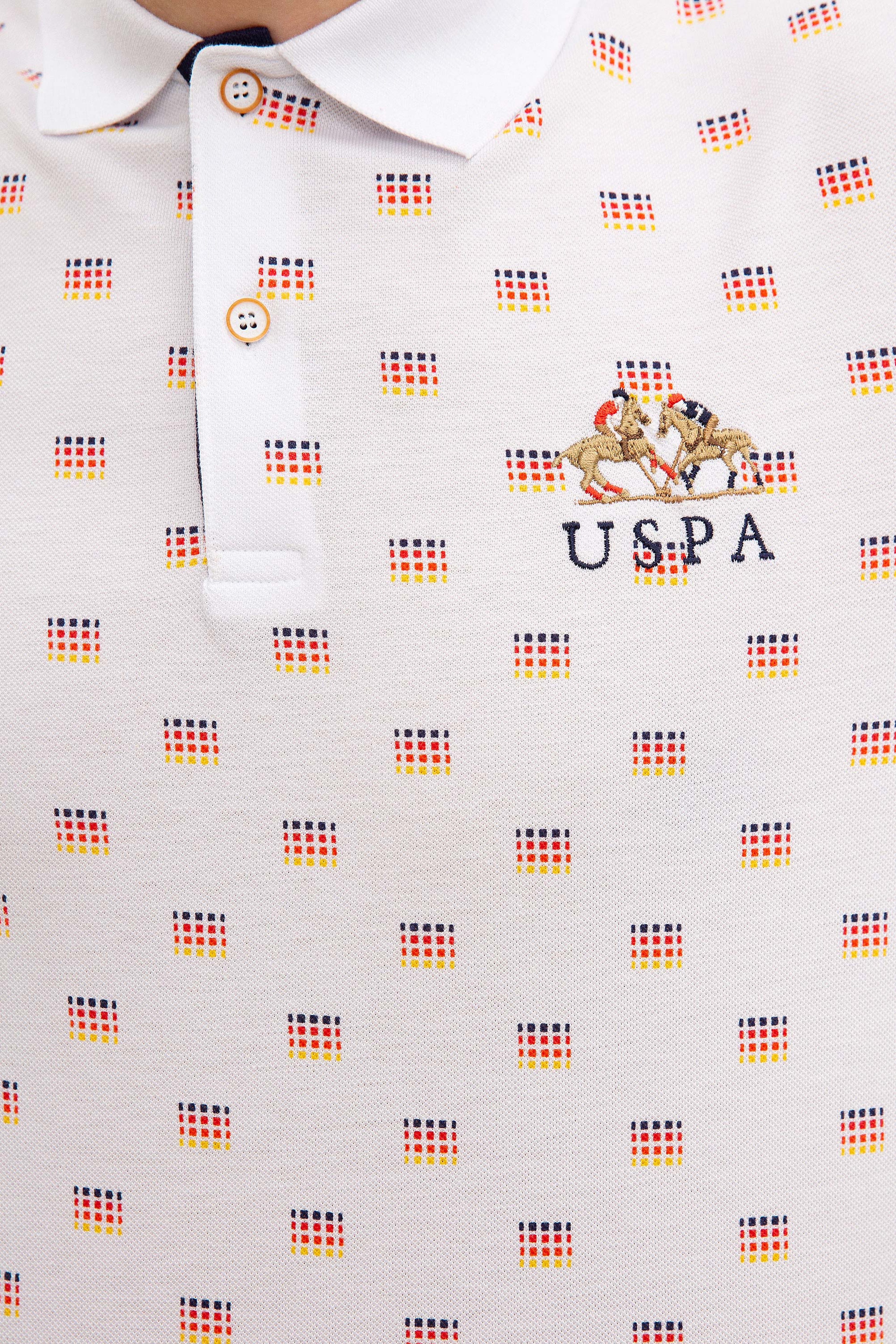Erkek Beyaz Polo Yaka T-Shirt - Image 5