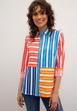 Kadın Mavi Gömlek Uzunkol - 50218642004