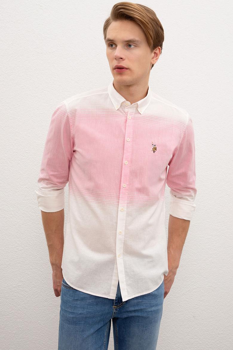 Erkek Pembe Gömlek Uzunkol