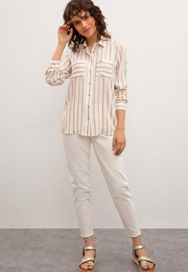 Kadın Beyaz Gömlek Uzunkol - 50218811005