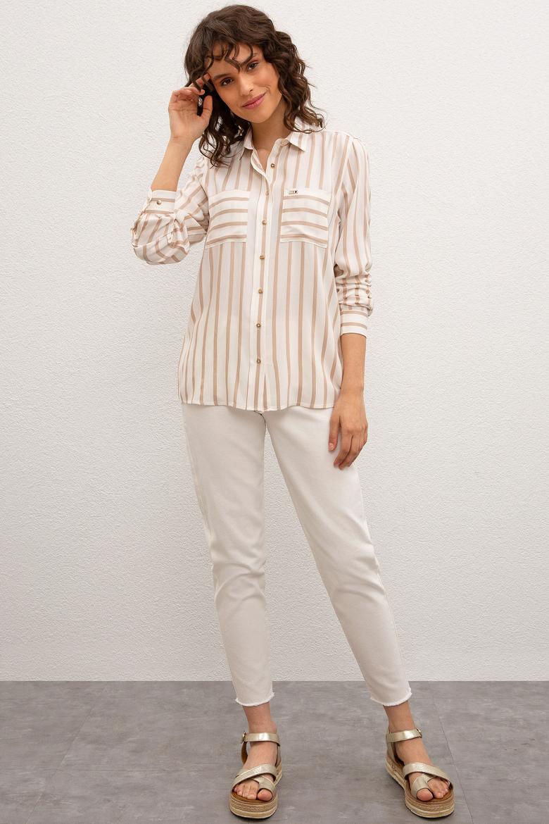 Kadın Beyaz Gömlek Uzunkol - 50218811005