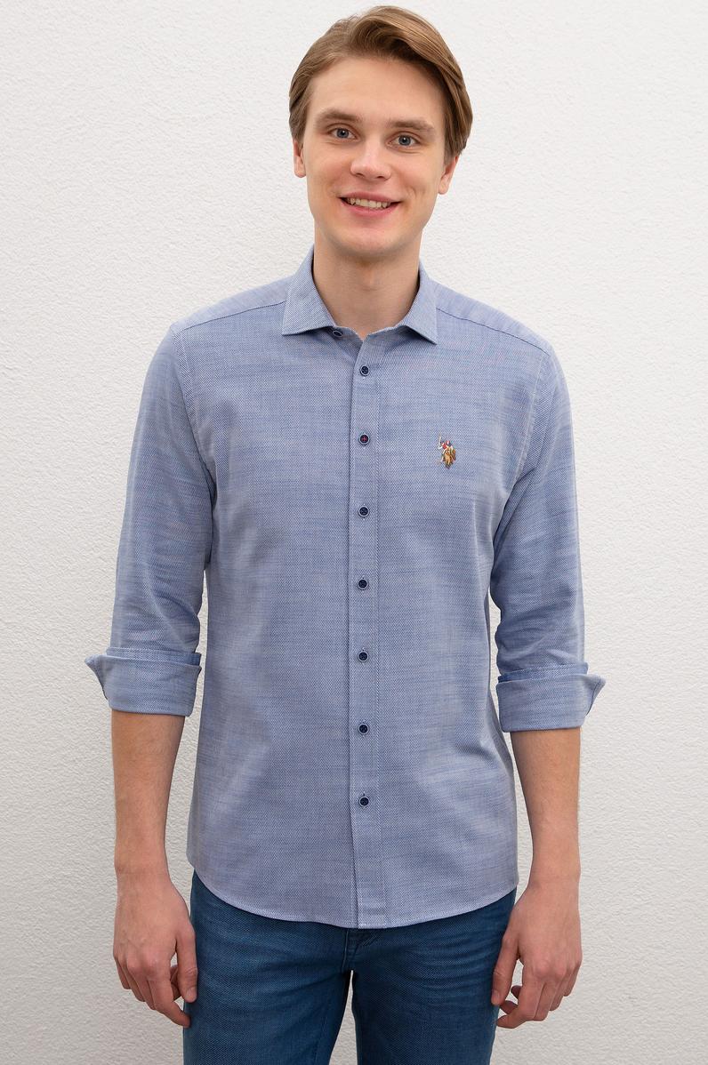 Erkek Lacivert Gömlek Uzunkol