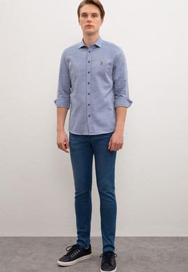 Erkek Lacivert Gömlek Uzunkol - 50218438001