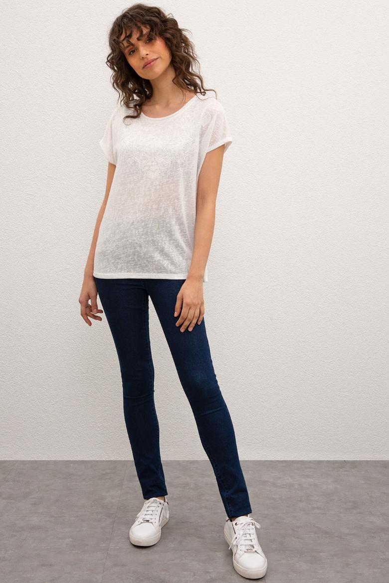 Kadın Beyaz Tişört - 50219292006