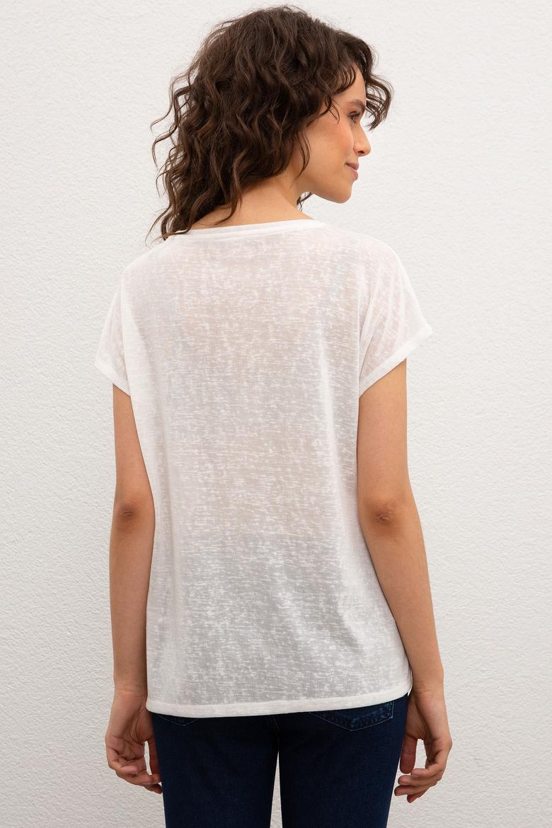 Kadın Beyaz Tişört - 50219292006
