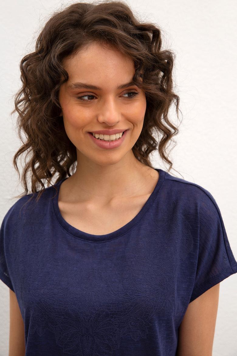 Kadın Lacivert Tişört - 50219292013