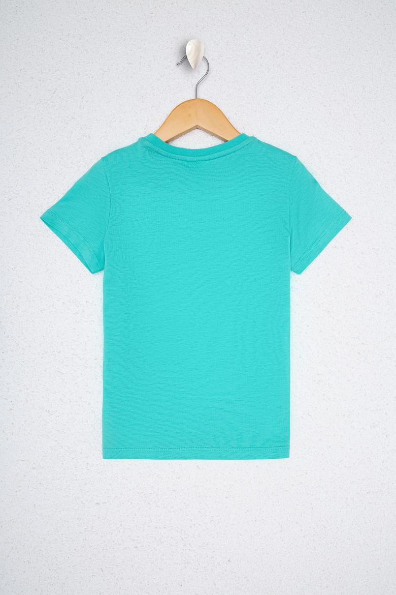 Erkek Çocuk Yeşil Bisiklet Yaka Tişört - 50218039047