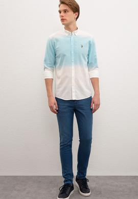 Erkek Mavi Gömlek Uzunkol - 50218684002