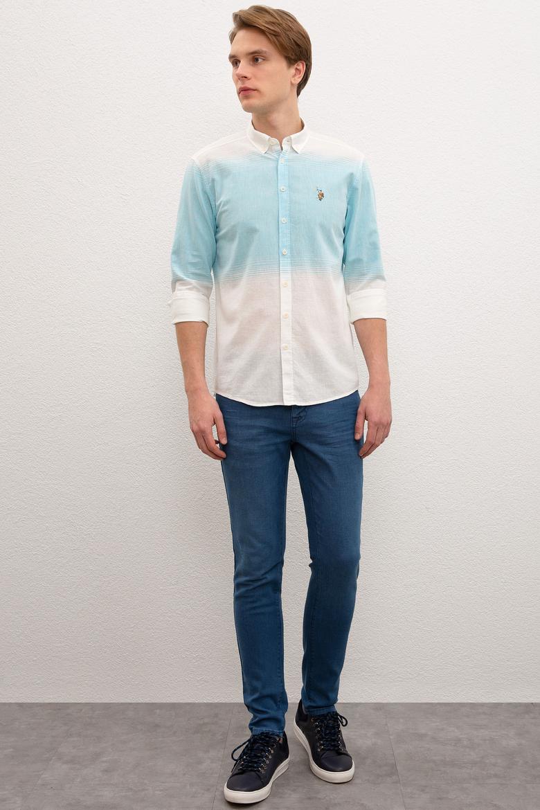 Erkek Mavi Gömlek Uzunkol - 50218684002