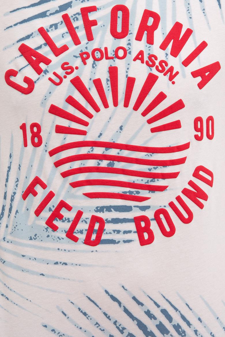 Erkek Beyaz Bisiklet Yaka T-Shirt - 50219195013