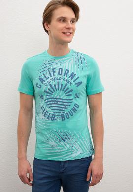 Erkek Mint Yeşili Bisiklet Yaka T-Shirt - 50219195024