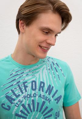 Erkek Mint Yeşili Bisiklet Yaka T-Shirt - 50219195024