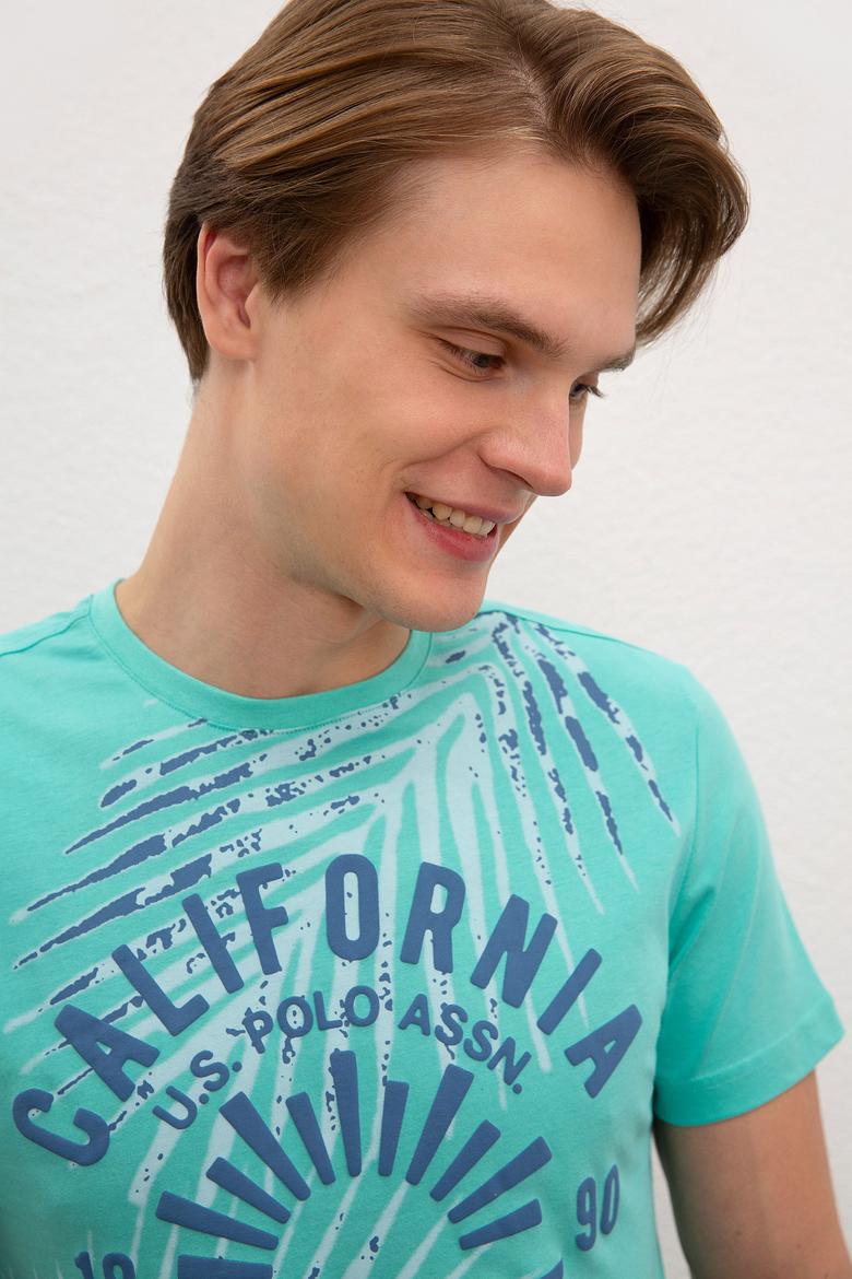 Erkek Mint Yeşili Bisiklet Yaka T-Shirt - 50219195024