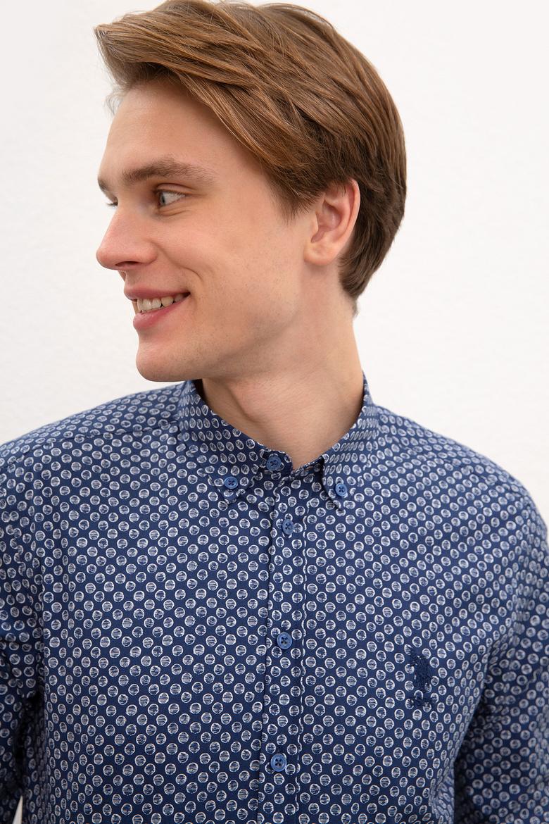 Erkek Lacivert Gömlek Uzunkol - 50219552009