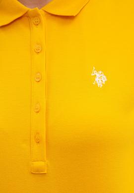 Kadın Sarı Basic Polo Yaka Tişört - 50222743028