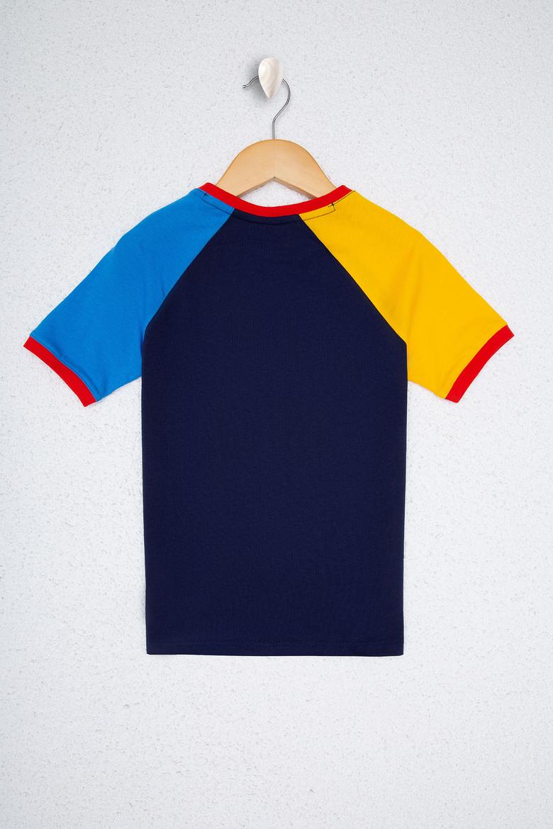 Çocuk Lacivert Bisiklet Yaka Tişört - 50220316013