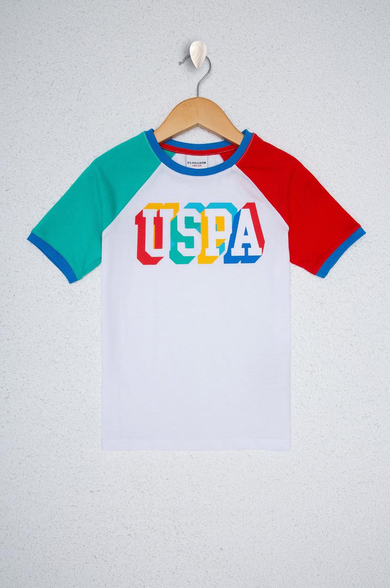 Çocuk Beyaz Bisiklet Yaka Tişört