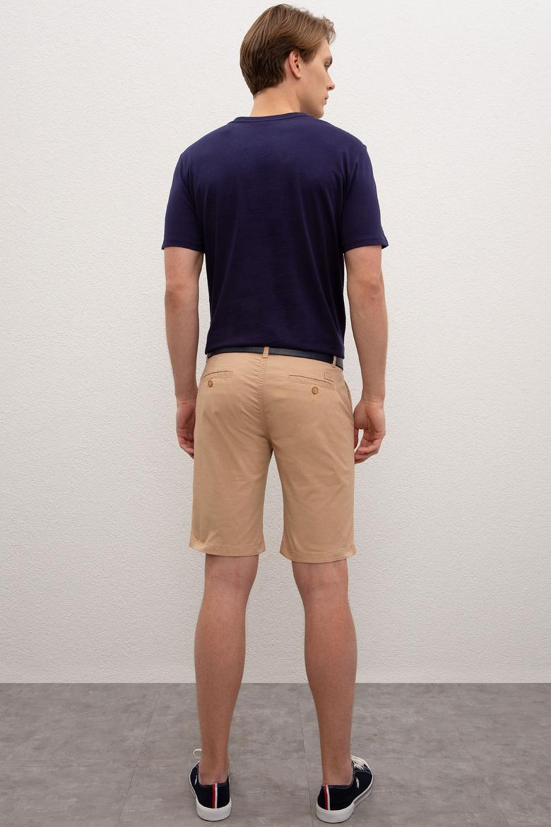 Erkek Beyaz Dokuma Bermuda Capri - 50222662027