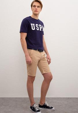 Erkek Beyaz Dokuma Bermuda Capri - 50222662027