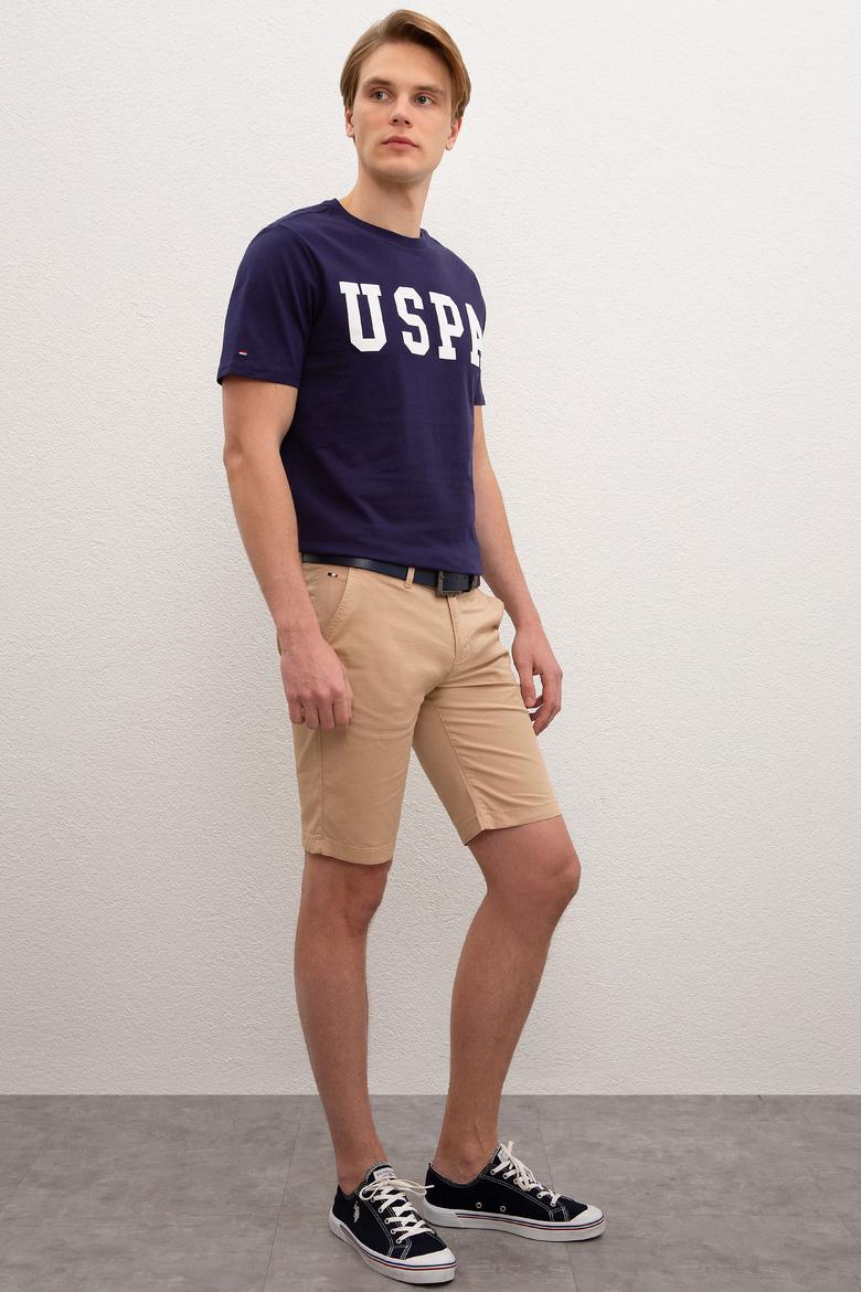 Erkek Beyaz Dokuma Bermuda Capri - 50222662027