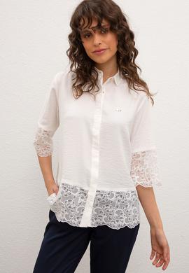 Kadın Beyaz Gömlek Uzunkol - 50218926015