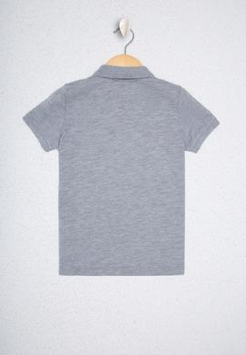 Erkek Çocuk Gri Melanj Polo Yaka Tişört - 50222608144