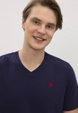 Erkek Lacivert Basic V Yaka Tişört - 50222610011